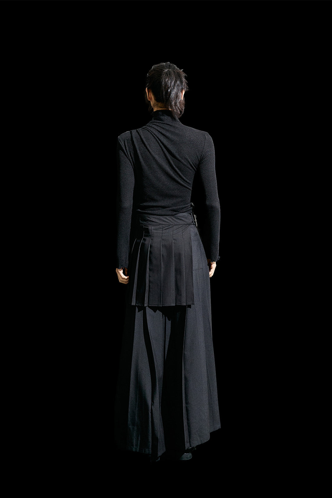 Reculer black cowl string draped T-shirt, a stylish oversized shirt with unique colouration and soft fabric detail.