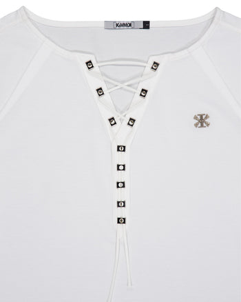 Bestowed Chivalry Pique Half Sleeve Off-White