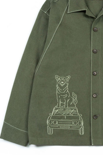 Diagonal Landscape Shirt Green