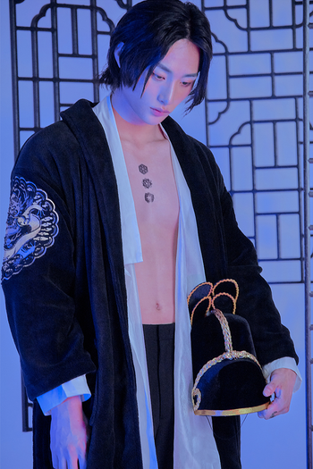 Black TM3 Royalty Sleepwear Gown, soft and comfortable one-size nightwear with elegant design, shown laid flat.
