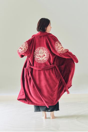 TM3 Royality Sleepwear Gown in wine color, soft and comfortable one-size nightgown with elegant design, perfect for relaxing evenings.