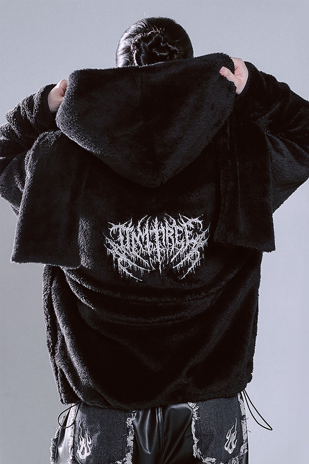 Black TM3 hoodie with fleece-lined hood and built-in balaclava for warmth and comfort.
