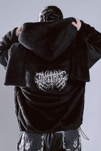 Black TM3 hoodie with fleece-lined hood and built-in balaclava for warmth and comfort.