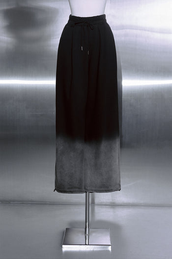 Black TM3 Korean Dokkaebi Heukgwi gradient wash embroidered jogger pants, unisex athletic pants with logo detail.