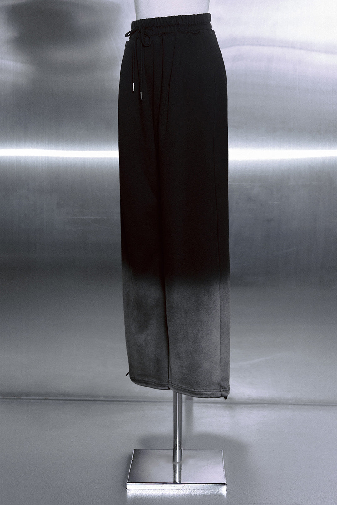 Black TM3 Korean Dokkaebi Heukgwi gradient wash embroidered jogger pants with logo, unisex, comfortable casual wear.