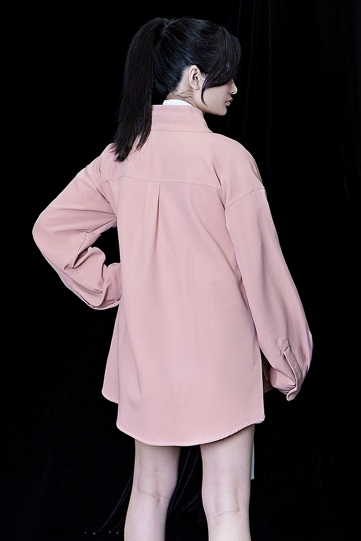 Pink oversized shirt from TM3, casual fit, with long sleeves and a relaxed style, ideal for everyday wear.