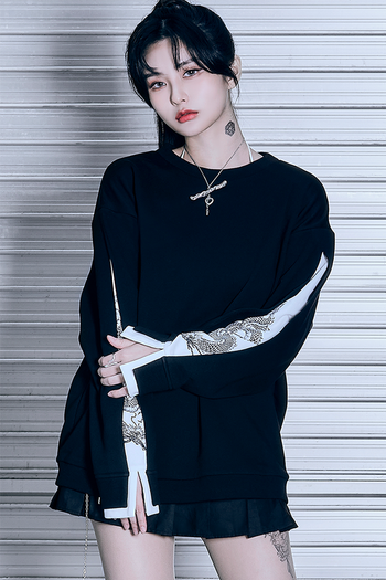 Black Han Secret Black Dragon sweatshirt by TM3, featuring a detailed black dragon design on the front.